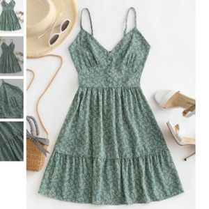 Floral smocked back dress